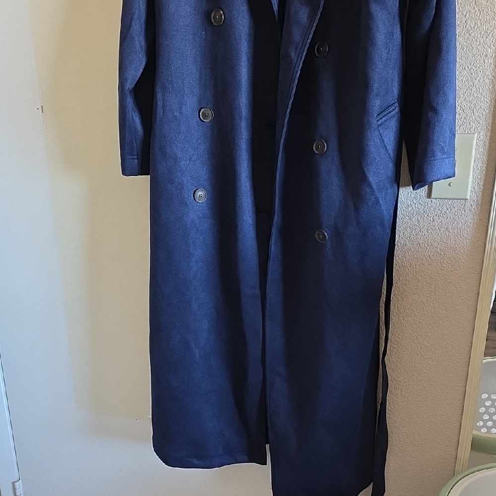 A New Day Faux Suede Trench • Navy - Picture 6 of 9